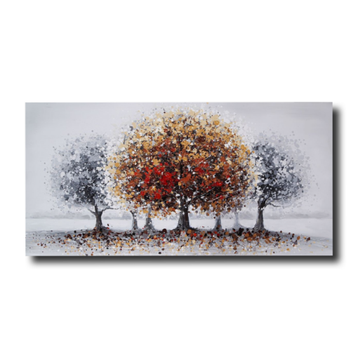 Een schilderij met bomen