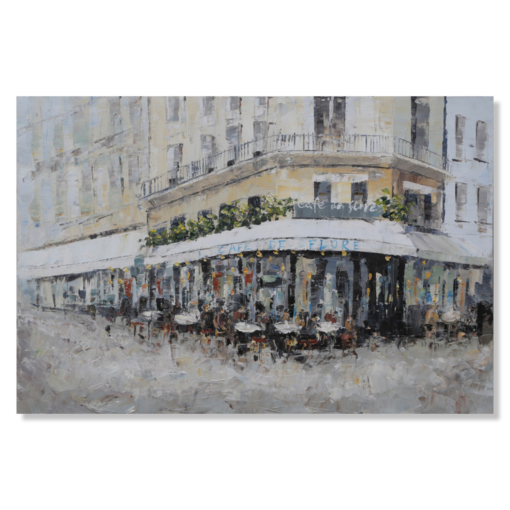 Een schilderij van Cafe de Flore