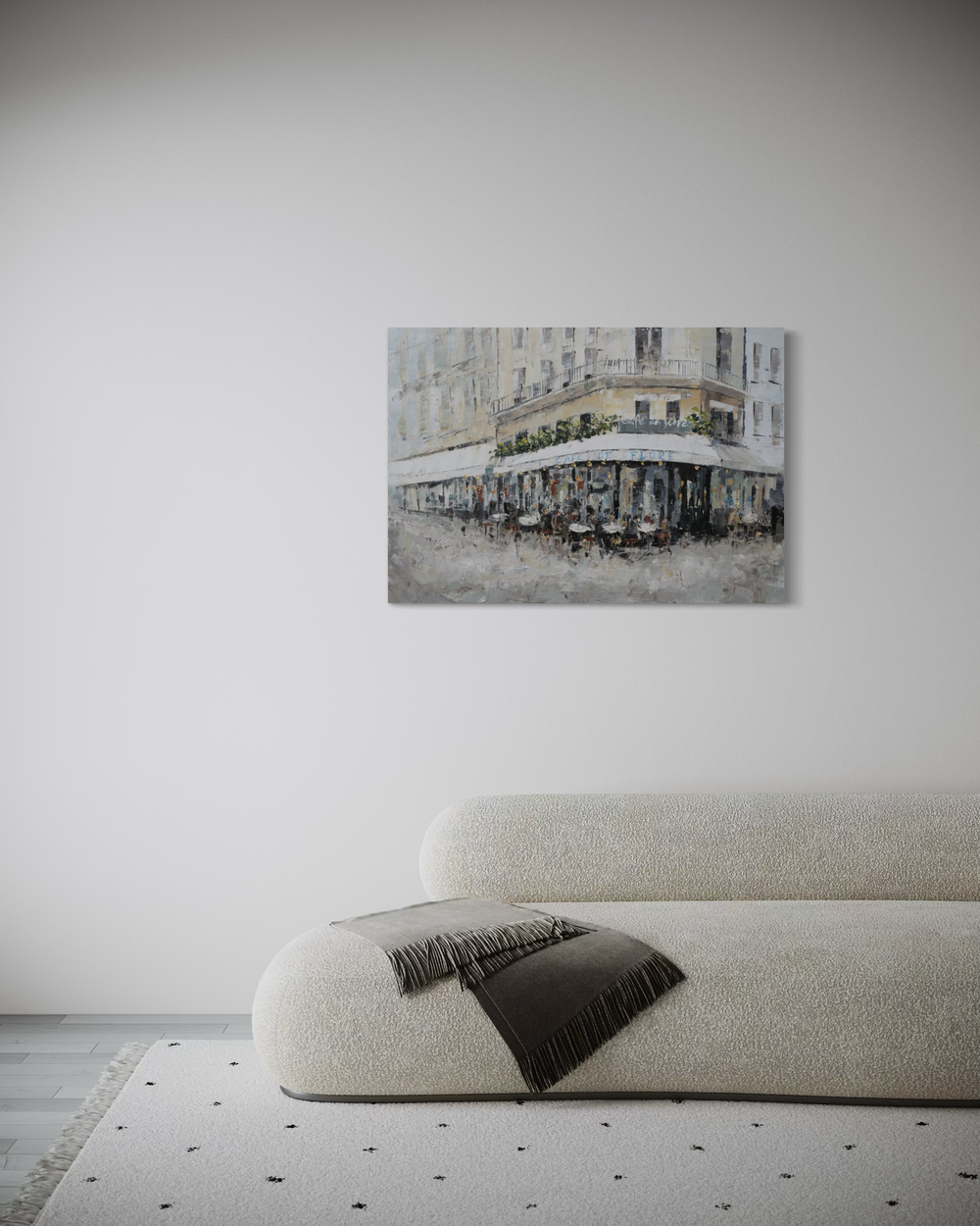 Een schilderij van Cafe de Flore