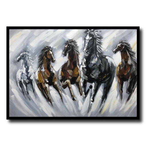 een schilderij met paarden