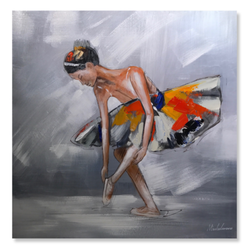 Een schilderij met een ballerina