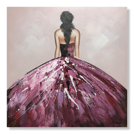 Een schilderij met een vrouw in een jurk