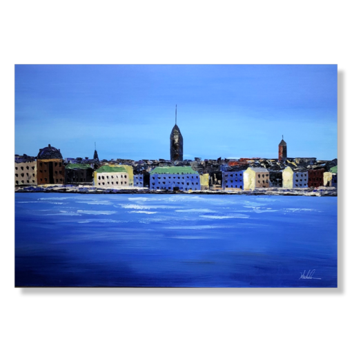 Een schilderij met een Stockholm-motief