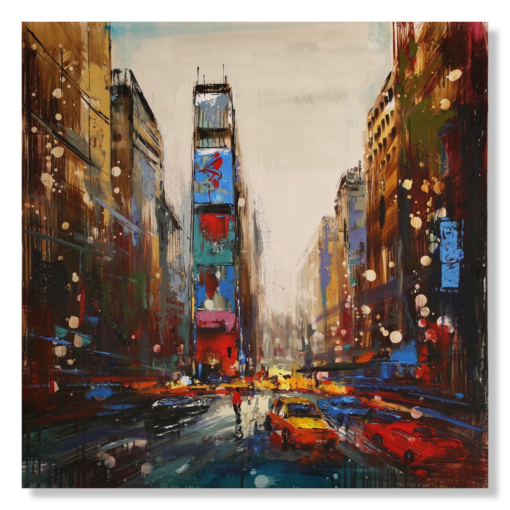 Een schilderij van Times Square New York