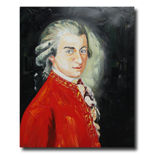 Een schilderij met Mozart