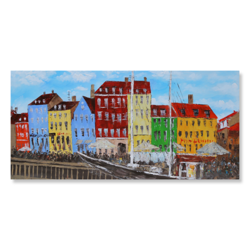 Een schilderij met Nyhavn