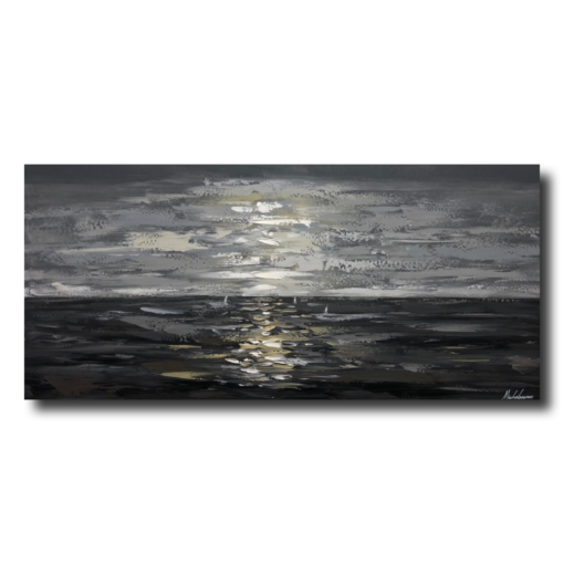 Een schilderij van de zee