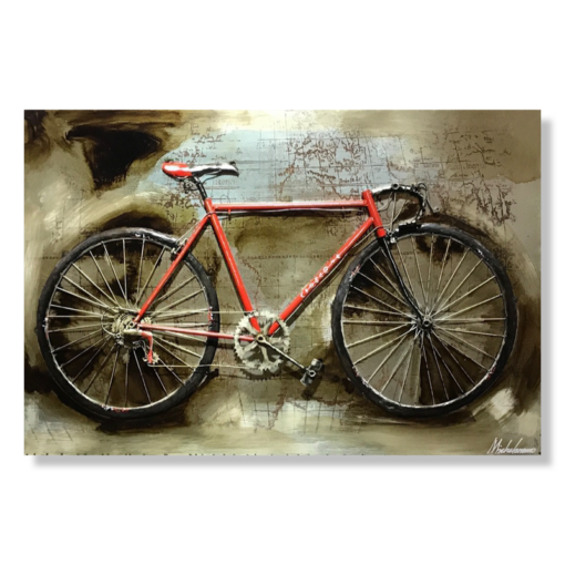 Kunst aan de muur met een fiets