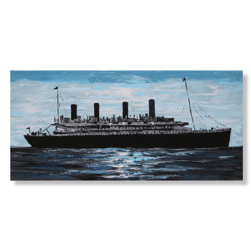 Een schilderij van de Titanic