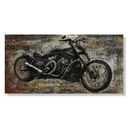 Kunst aan de muur met een motorfiets