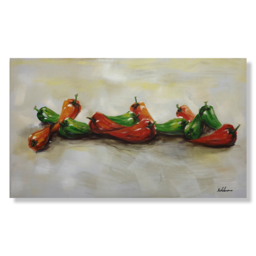 Een schilderij met pepers