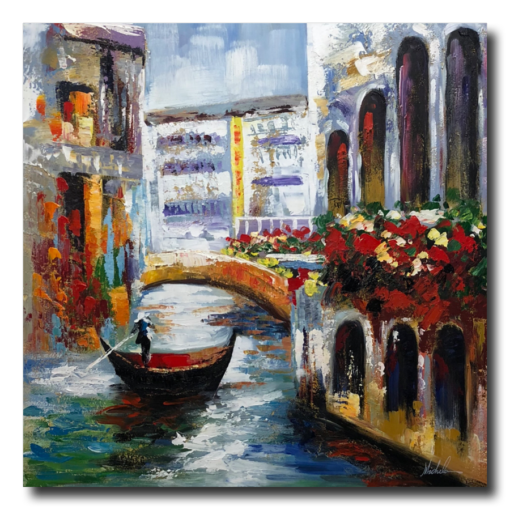 Een schilderij met motieven uit Venetië