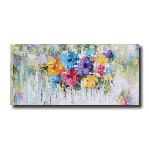 een schilderij met bloemen