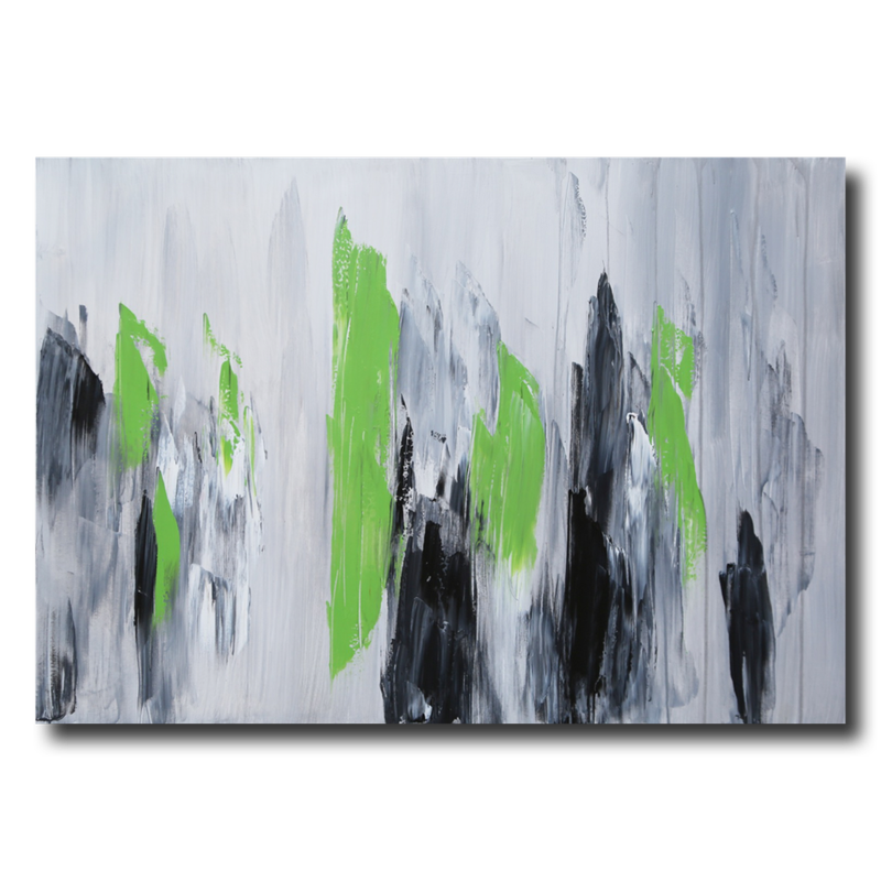 Een abstract schilderij met groen