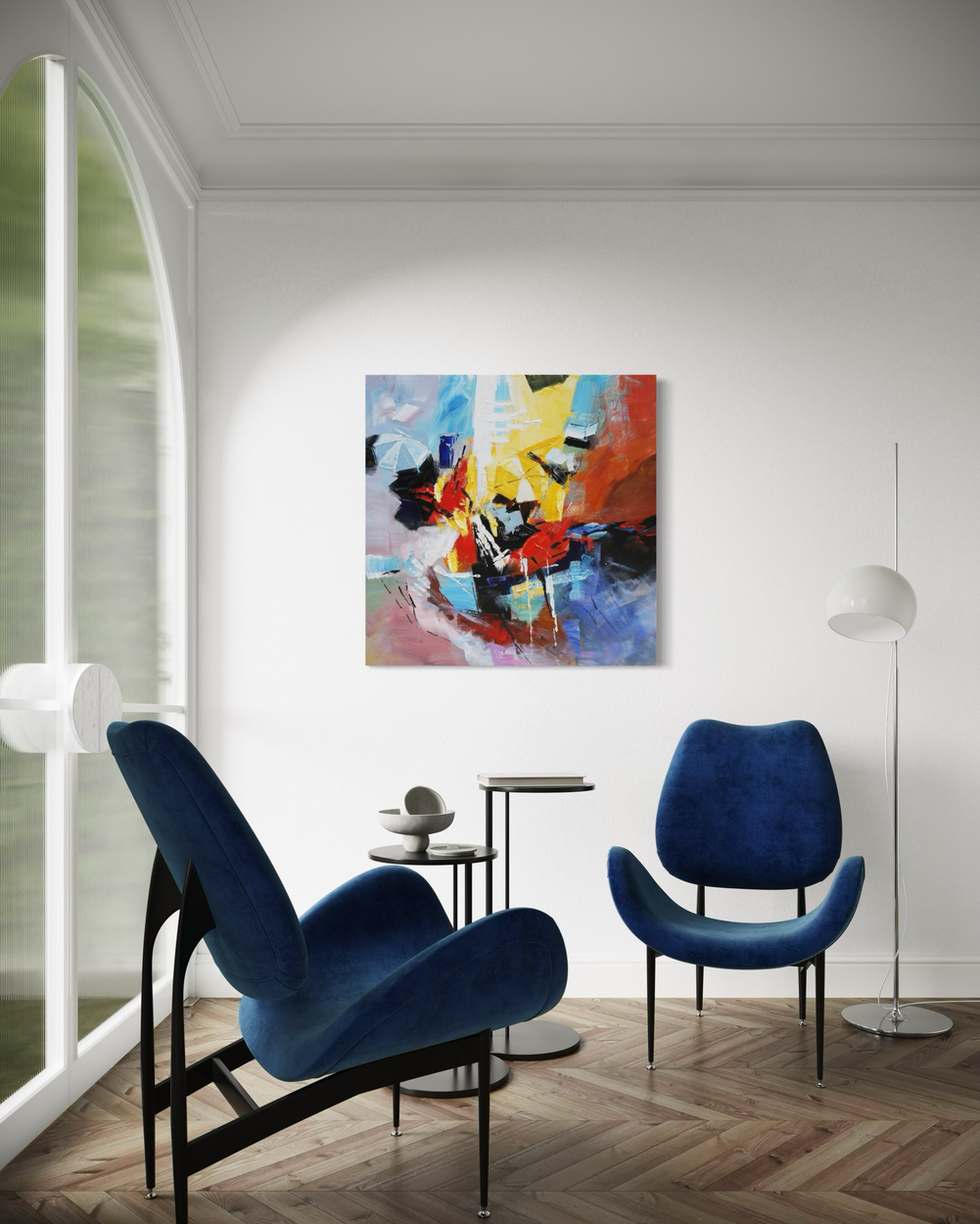 Een abstract schilderij