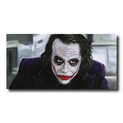 Een schilderij met de Joker van Batman
