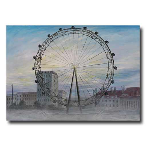 Een aquarel van de London Eye