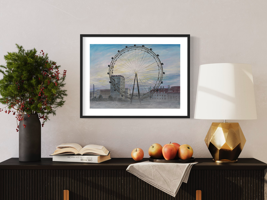 Een aquarel van de London Eye