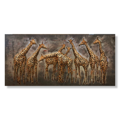 Een kunstwerk met giraffen