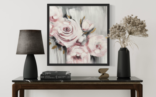 Een schilderij met rozen