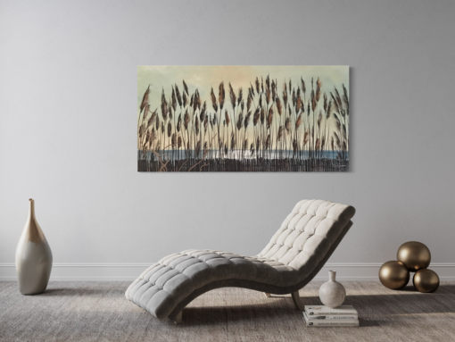 Een schilderij met strandrogge