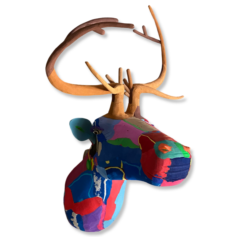 Reindeer head beeldhouwwerk flipflop