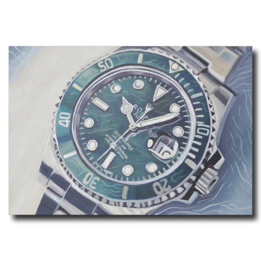 Een schilderij met Rolex horloges