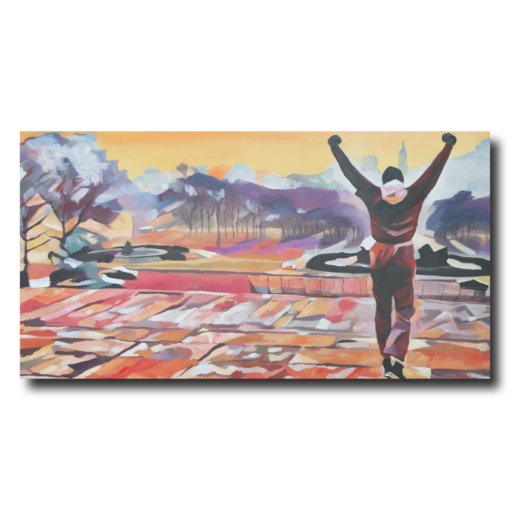 Een schilderij van Rocky Balboa.